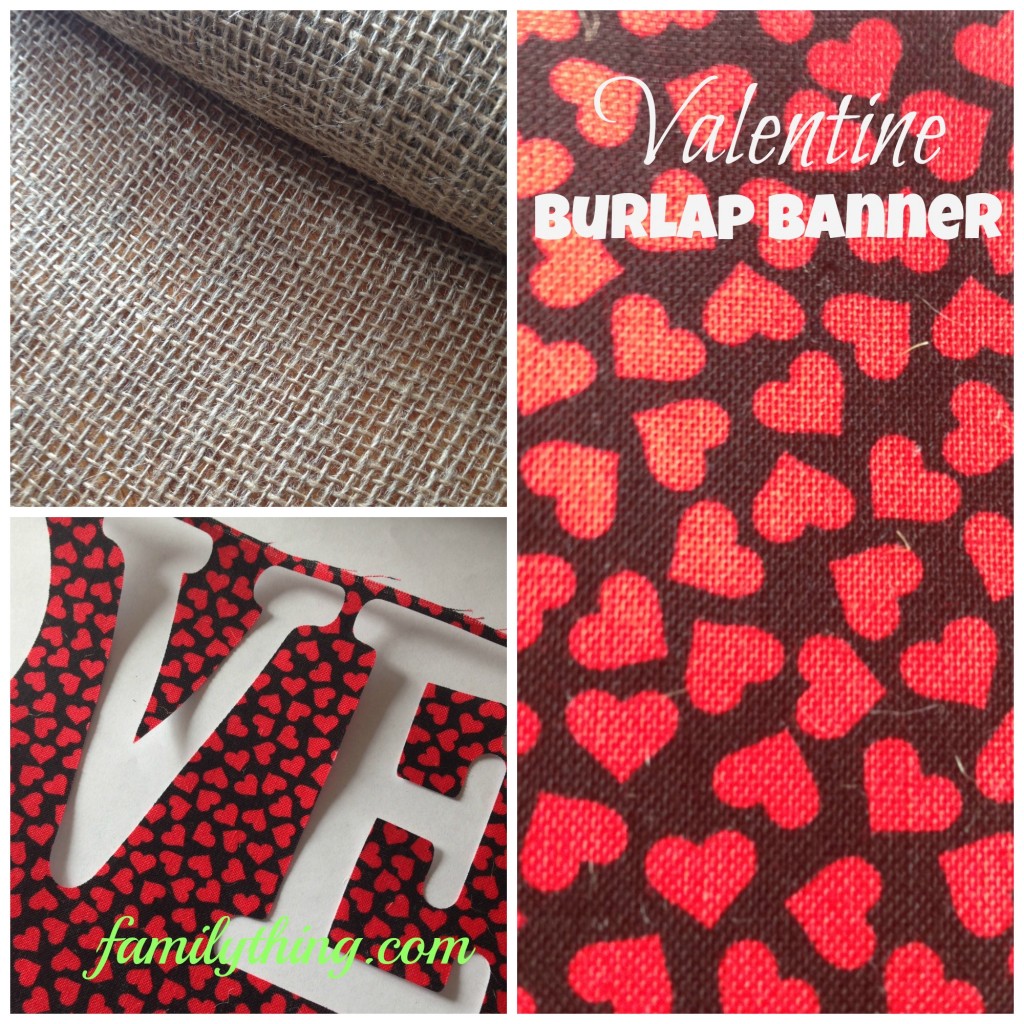 valentine burlap banner